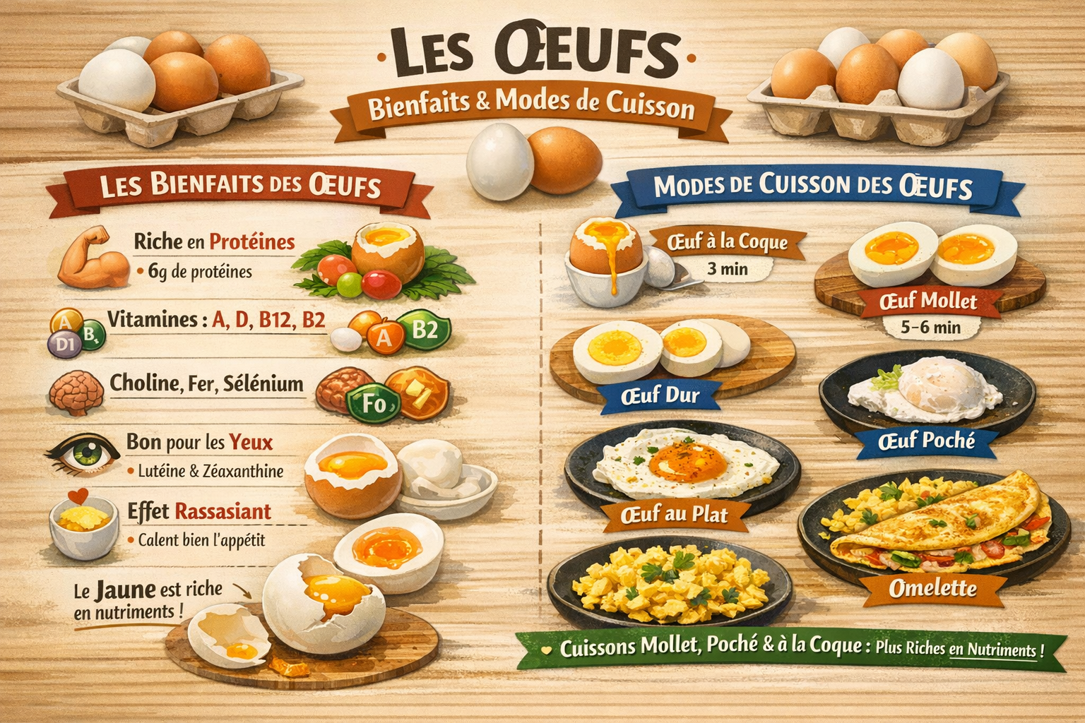 Les différentes cuissons des oeufs