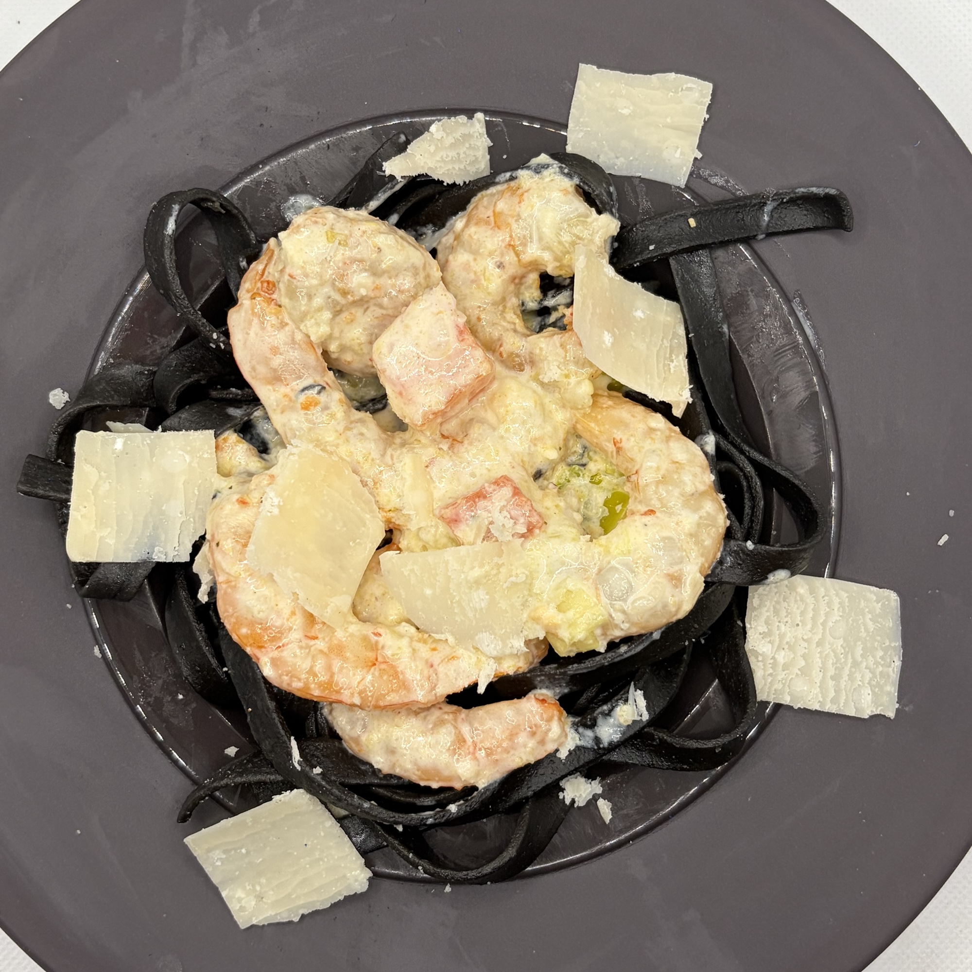 Crevettes à la crème et aux légumes