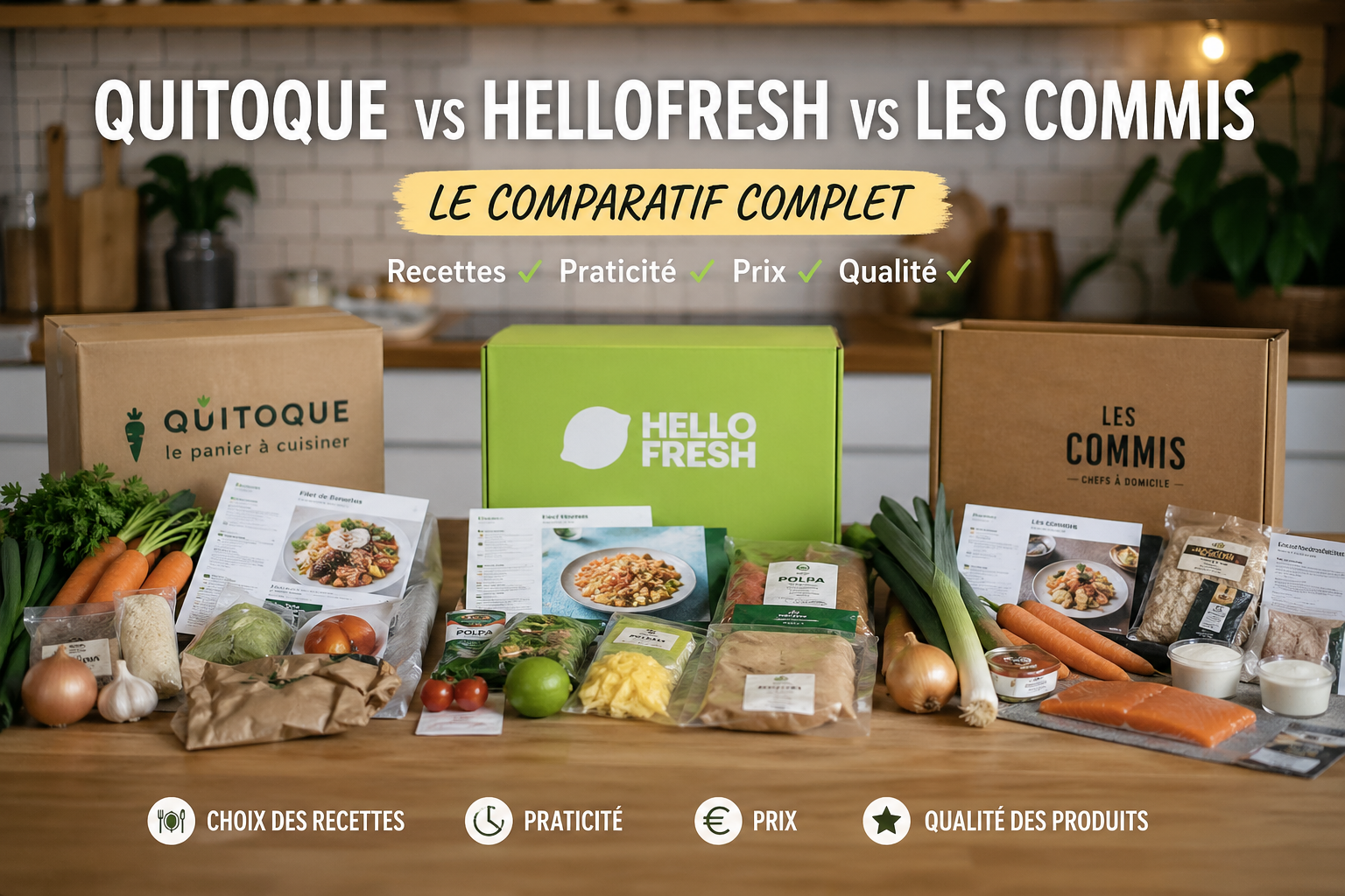 Quitoque vs HelloFresh vs Les Commis : le comparatif complet