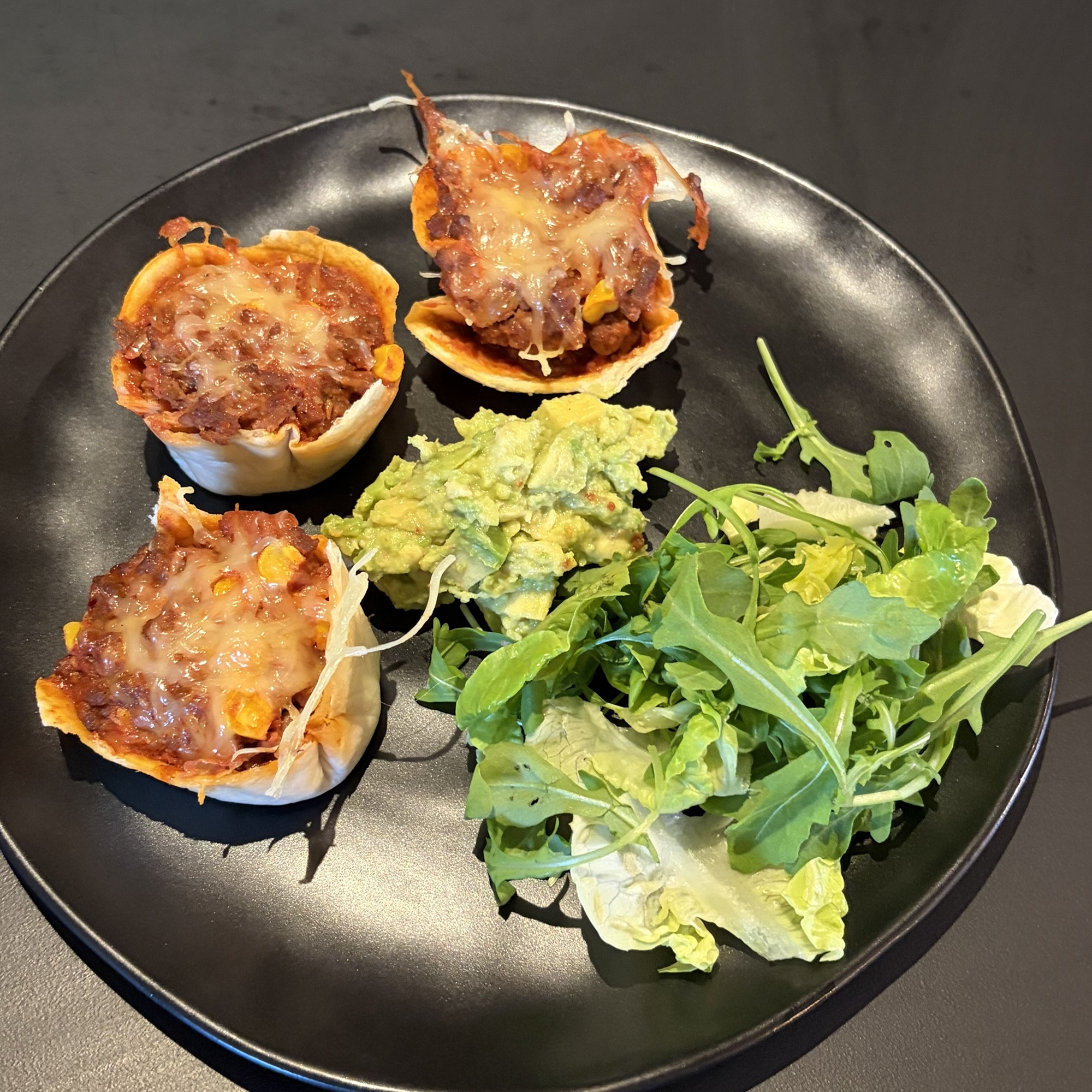 Coupelles de tortillas mexicaine au bœuf et fromage
